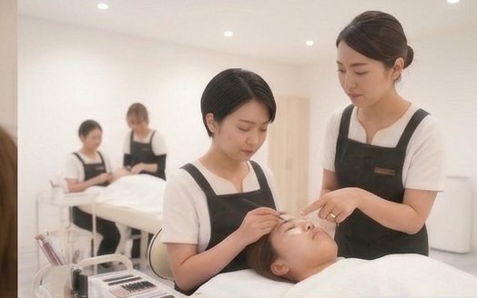 アイラッシュ研修の様子